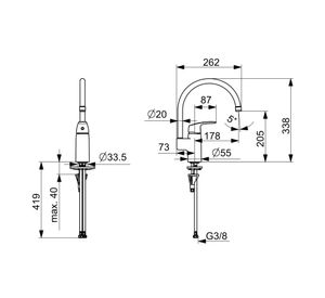 Monomando lavaplatos HansaEco cromado