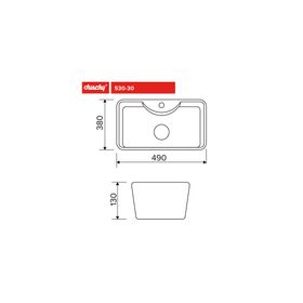 Lavamanos sobreponer rectangular 49 cm blanco
