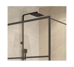 Mampara fija Serigifrada perfil negro matte 190x100x3.5 cm