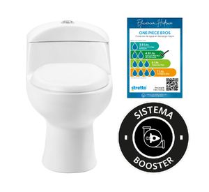 WC one piece piso 30 cm Eros botón dual blanco