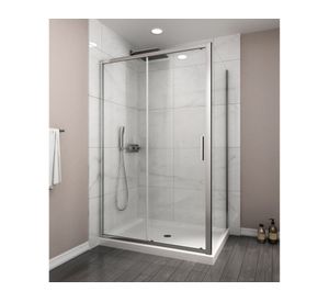 Mampara corredera esquina perfil cromado 190x180x80 cm