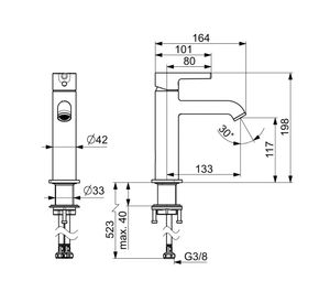 Monomando lavamanos bajo HansaVantisstyle cromado