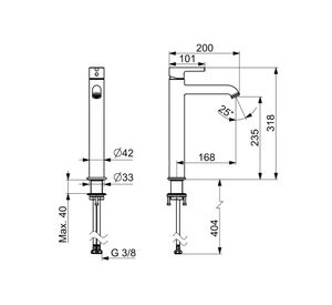 Monomando lavamanos alto HansaVantisstyle cromado