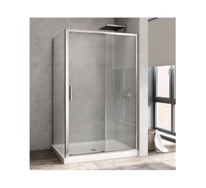 Mampara corredera esquina perfil cromado 190x170x80 cm