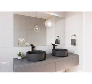 Lavamanos sobreponer sin reblase 35.5 cm Tripoli negro mate