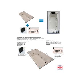 Tina hidromasaje 183x90 cm 7 jets derecha Sea Plus