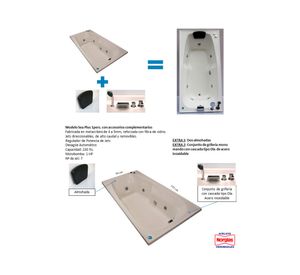 Tina hidromasaje 183x90 cm 7 jets derecha Sea Plus