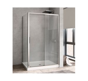 Mampara corredera esquina perfil cromado 190x160x80 cm