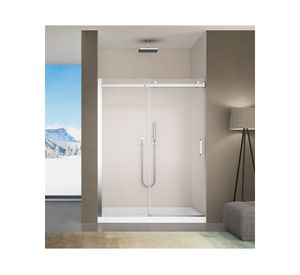 Mampara cierre suave perfil cromado 190x140x3.5 cm