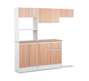 Mueble cocina 10 puertas 1 cajón Montenegro blanco/natural