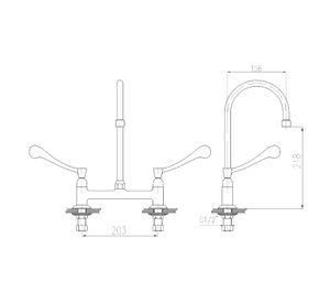Combinación quirofano paleta mediana CQH-PM cromo