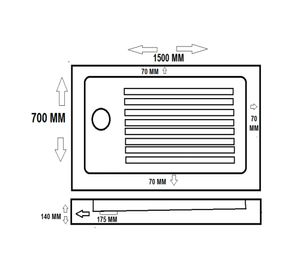 Receptáculo RECEP-9 blanco 14x70x150 cm