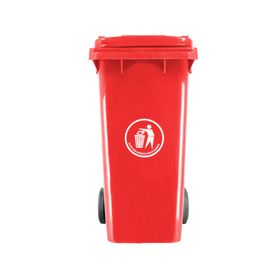 Basurero cuadrado rojo 120 lt