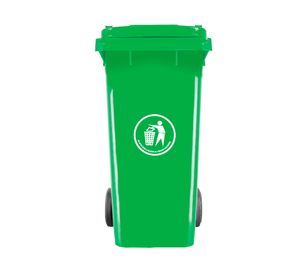 Basurero cuadrado verde 120 lt