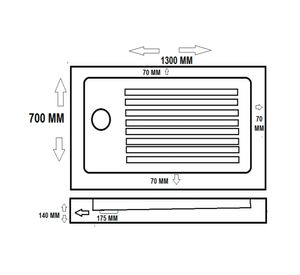 Receptáculo RECEP-7 blanco 14x70x130 cm