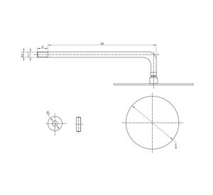 Plato ducha Lluvia redondo con brazo