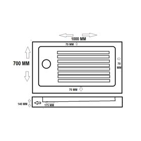 Receptáculo ducha RECEP-4 14x70x100 cm