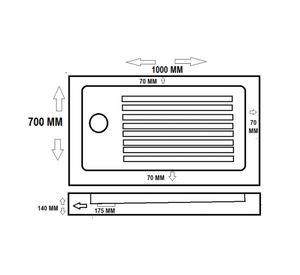 Receptáculo ducha RECEP-4 14x70x100 cm