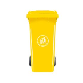 Basurero cuadrado amarillo 120 lt