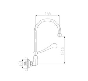 Combinación a muro 1/2'' CQV-PM cromo