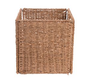 Canasto plegable con asas alto natural 30x30x30 cm