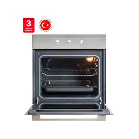Horno eléctrico empotrado HS 445 SS negro/gris 62 lt