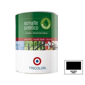 Esmalte sintético 1/4 galón Profesional negro brillante Tricolor