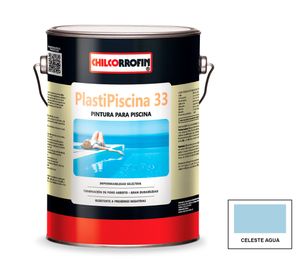 Pintura para piscina 1 galón Plastipiscina 33 celeste agua satín Chilcorrofin