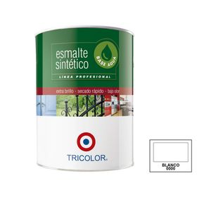 Esmalte sintético 1/4 galón Profesional blanco brillante Tricolor