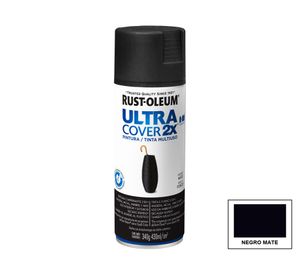 Pintura spray 430 ml Ultra cover 2X negro mate Rust-Oleum