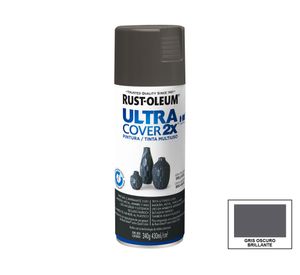 Pintura spray 430 ml Ultra cover 2X gris oscuro brillante Rust-Oleum