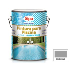 Pintura para piscina 1 galón gris humo sipa