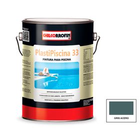Pintura para piscina 1 galón Plastipiscina 33 gris acero satín Chilcorrofin