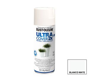 Pintura spray 430 ml Ultra cover 2X blanco mate Rust-Oleum