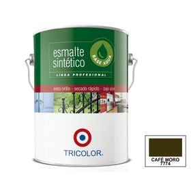 Esmalte sintético 1 galón Profesional café moro brillante Tricolor