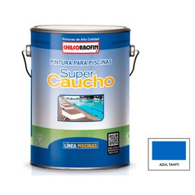 Pintura para piscina 1 galón Súper caucho azul tahití mate Chilcorrofin
