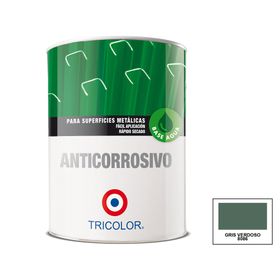 Anticorrosivo al agua 1/4 galón gris verdoso mate Tricolor