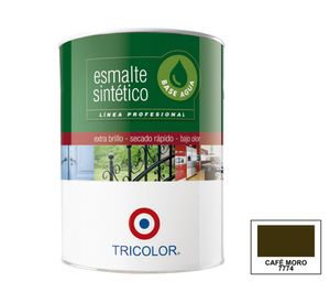 Esmalte sintético 1/4 galón Profesional café moro brillante Tricolor