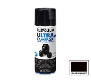 Pintura spray 430 ml Ultra cover 2X negro brillante Rust-Oleum