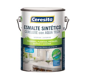 Esmalte sintético 1 galón Cereluxe Aqua Tech azul pacífico brillante Ceresita