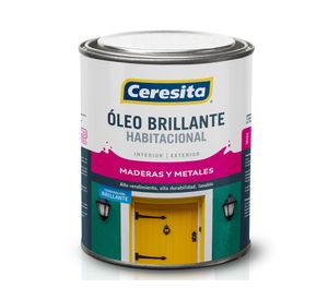 Óleo 1/4 galón habitacional blanco brillante ceresita