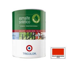Esmalte sintético 1/4 galón Profesional rojo mandarín brillante Tricolor
