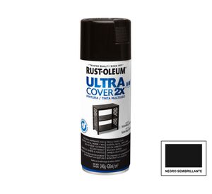 Pintura spray 430 ml Ultra cover 2X negro semi brillante Rust-Oleum