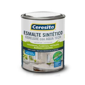 Esmalte sintético 1/4 galón Cereluxe Aqua Tech café moro brillante Ceresita