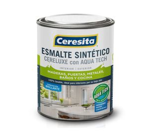Esmalte sintético 1/4 galón Cereluxe Aqua Tech café moro brillante Ceresita