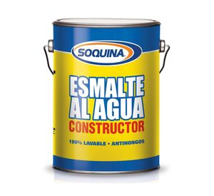 Esmalte al agua 1 galón Constructor blanco satín Soquina