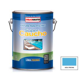 Pintura para piscina 1 galón súper caucho azul piscina mate chilcorrofin