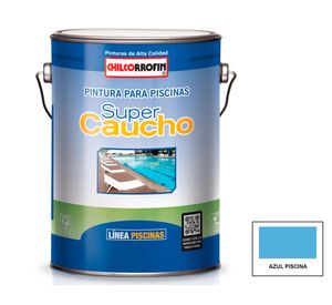 Pintura para piscina 1 galón súper caucho azul piscina mate chilcorrofin