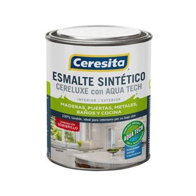 Esmalte sintético 1/4 galón Cereluxe Aqua Tech blanco semi brillante Ceresita