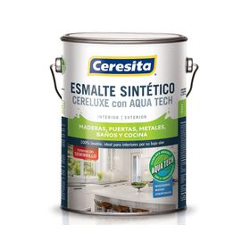 Esmalte sintético 1 galón Cereluxe Aqua Tech blanco semi brillante Ceresita